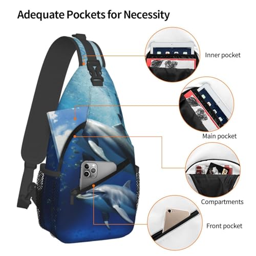 Bolso cruzado deportivo para hombres y mujeres negro miniatura 4