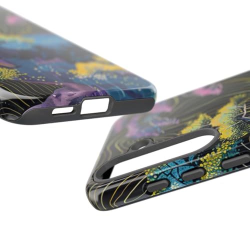 Coque Samsung S25 Plus rigide brillante arbre abstrait anti-rayures noire - 3