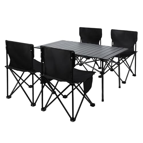 Mesa de camping plegable portátil con 4