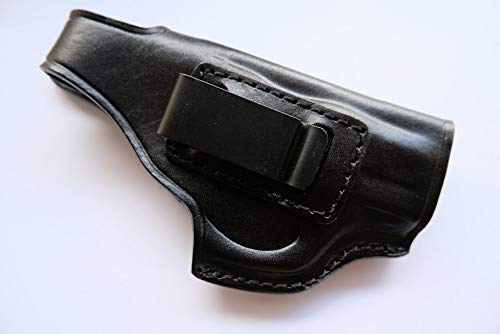 cal38 Leather Handcrafted Leather iwb Holster for Ruger LC9 (Black)