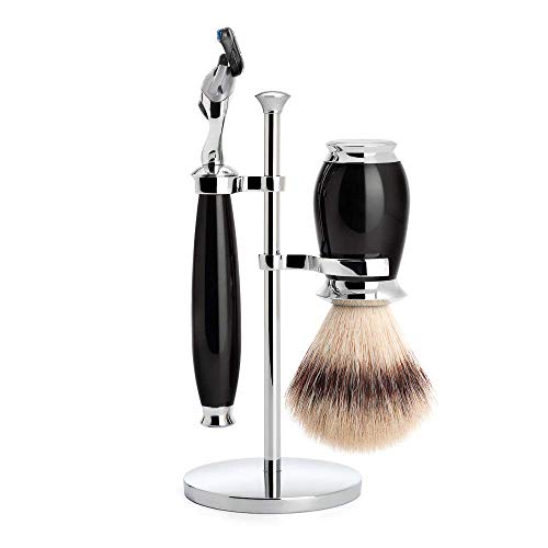 Mühle S31K56F Set de rasage Purist 3 pièces résine noir