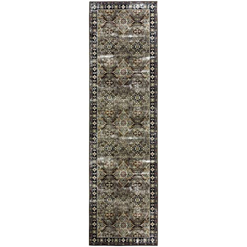 Decomall Baola Runner Rug, Traditional Long Carpet For Hallway Kitchen Walkway Entryway, Olive 2'6''X9' #TOP1