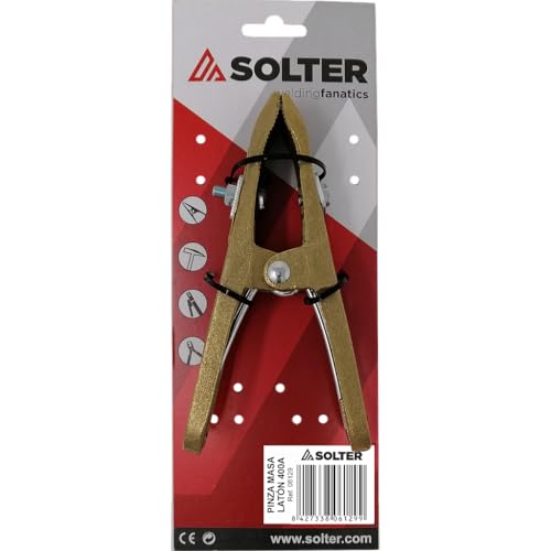 Pinza de Masa de Latón 400A Solter - Alta Conductividad y Resistencia para Soldadura Profesional
