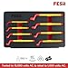 FESA 1000V Insulated Offset Box End Wrench Set (8-Piece) - Professional Insulated Wrench Set with Traction Handles, Durable CR-V Steel - 1000 Volt Tools for Electricians (Metric Sizes 7-19mm)