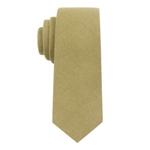 Image of Mantieqingway Mens Skinny Ties,2.56 inch Cotton Neckties Striped Plaid Ties for Groom Groomsmen Wedding Party Christmas