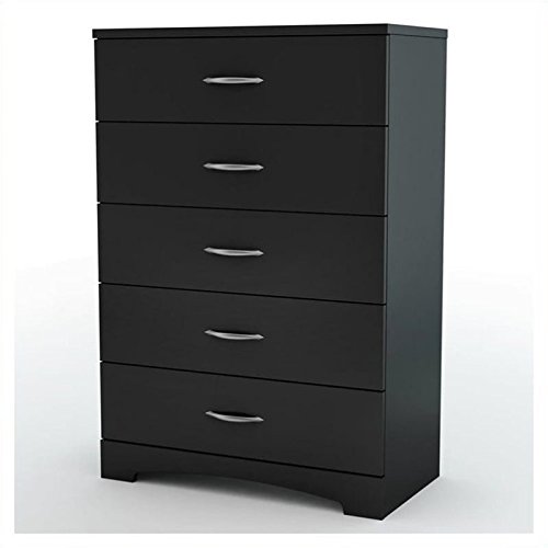 Home Square 2 Piece Modern Bedroom Furniture Set - 6 Drawer Bedroom Dresser / 5 Tall Chest Of Drawers For Bedroom/Black #TOP4
