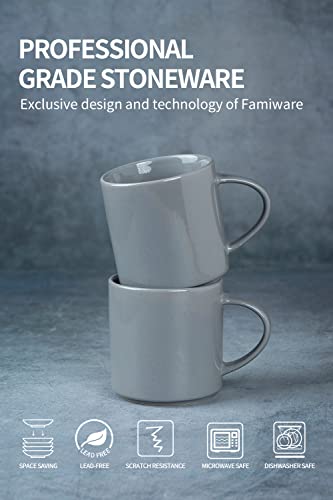 Famiware Nebula 4 Pieces Coffee Mug, 12 Oz Catering Mugs With Handle For Coffee, Tea, Cocoa, Milk, Dark Gray #TOP5