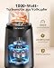 TECKNET 1000W Smoothie Maker, Standmixer mit 2 BPA-freie 600ml Tragbare Becher, Klein mit Kreuzklingen aus Edelstahl 304, Leicht zu Reinigen, Blender Elektrisch für Shake, Smoothie & Babynahrung