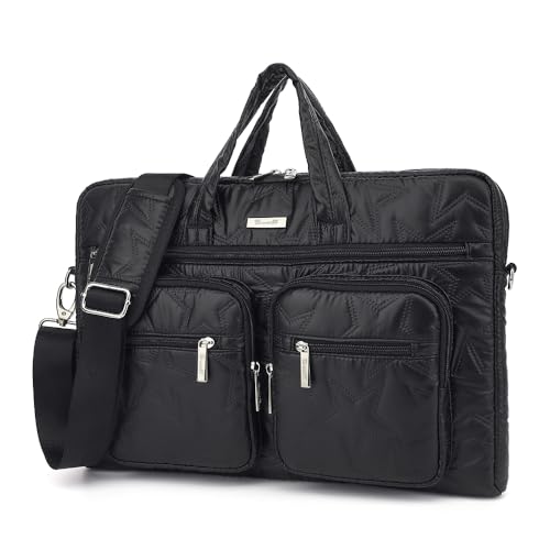 canvaslife15-15.6 inch Laptop Shoulder Bag, for MacBook Pro 16, Hp Lenovo Dell 14 inch Waterproof Messenger Bag Case Sleeve (Black)