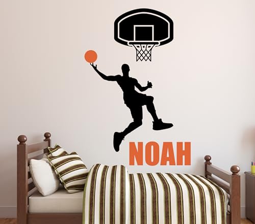 Vinilo decorativo personalizado de baloncesto para pared infantil miniatura 1