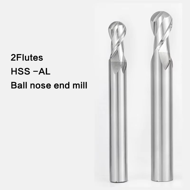 1 pz HSS Fresa a testa sferica Codolo dritto 2 taglienti 4 Acciaio rapido R0.5 - R16(2F,R9)