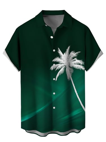 Mens Hawaiian Shirts Regular fit Short Sleeve Button Down Shirt Tropical Holiday Beach Printed Shirts