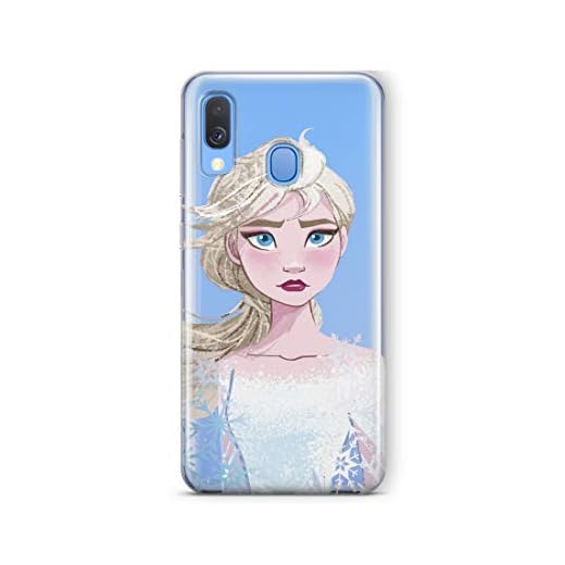 Original y con Licencia Oficial Disney Frozen 2 Funda de teléfono móvil para Samsung A40 Adaptación óptima a la Forma del Smartphone, Cubierta Protectora de Silicona, parcialmente Transparente