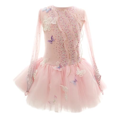 Robe de patinage artistique pour filles idéale pour la performance sur scène
