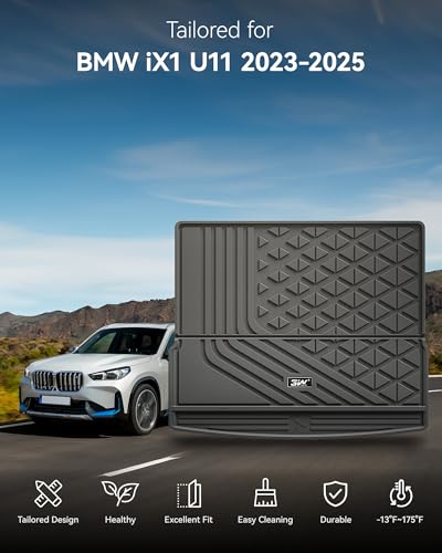 3W BMW iX1 U11 Kofferraumwanne Maßgeschneiderte,Hundegerechte TPE Kofferraummatte Kompatibel für BMW iX1 2023 2024,Alle Wetter Rutschfestes BMW Schutzmatte,Einfach zu Reinigen BMW Accessories