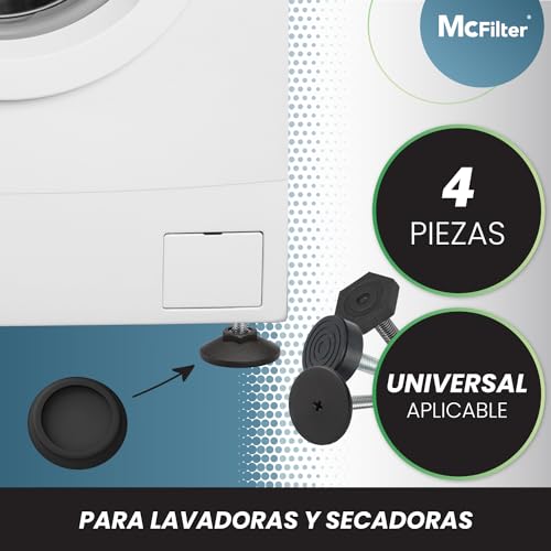 Miniatura 3 de Mcfilter 4 Amortiguadores De Vibraciones Para Lavadoras Y Secadoras Amortiguador De Vibraciones Universal Compatible Con Bosch, Siemens, Aeg Alfombrilla Antideslizante Para Lavadora - Negro
