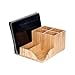 MobileVision Bamboo Multi-Function Desktop Organizer; Store stationary items like notepads, file folders, paperclips, business cards, pens, & more