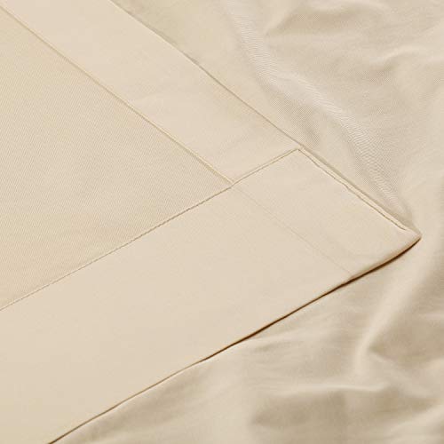 Image of HPD Half Price Drapes Solid Tie Top Cotton Curtains 84 Inches Long (1 Panel) Luxury Light Filtering Curtains for Living Room, Modern Semi Sheer Curtain for Bedroom, 50W X 84L, English Cream