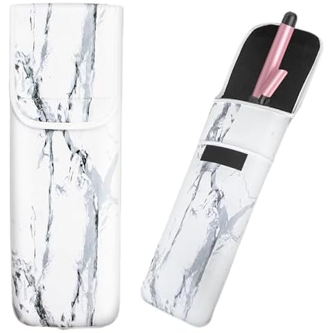 ALEIFLE Women's Heat Resistant curling iron travel case, Storage Cover Case Bag Pouch -Water-resistant (WHITE) Cover