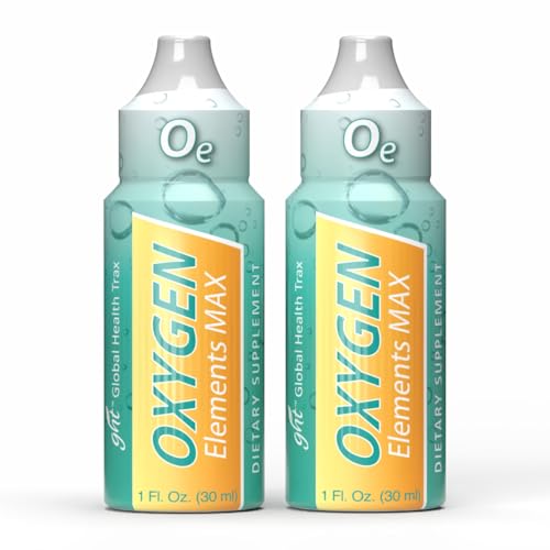 Image of GHT Oxygen Elements Max Liquid Oxygen Drops in 1 Ounce Bottle, Portable Supplement - Bolster Endurance and Stamina, Cleanse Cells (2 Pack)