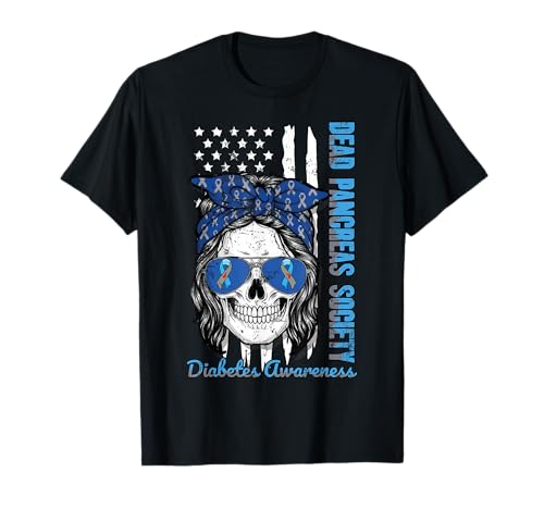 Dead Pancreas Society Diabetes Awareness Bandera de Estados Unidos Camiseta