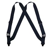 CTM® Mens Elastic Side Plastic Clip TSA Compliant Airport Suspenders
