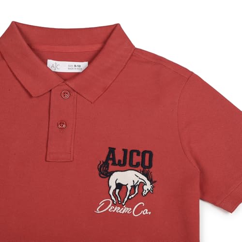 Image of Alan Jones Clothing Boy's Cotton Regular Fit Colorblock Regular Polo T-Shirt
