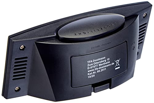 Réveil radio-piloté numérique compact avec alarme et date