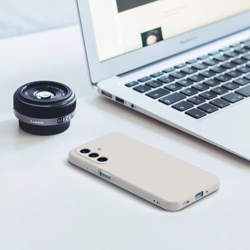 Image of DIZORO Microfiber Candy Case for Samsung A17 5G Smooth Touch Cushion Liquid Soft Silicone Gel Rubber Phone Cases Non-Slip Full Body Protective Shockproof Back Cover -Stone