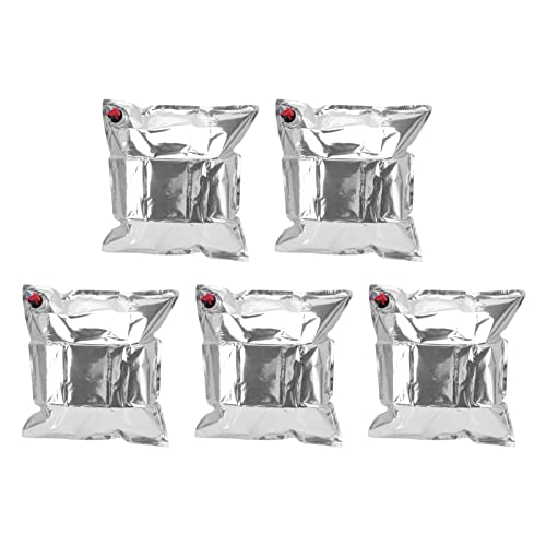 Locadence 5Pcs Camping Water Container, Foldable Water Pouch with Faucet, Portable Drinking Storage Bag for Outdoor Camping, Home, Hiking, Travel, Concerts (15L)