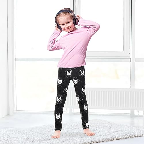 Roses Cat Girls Leggings Soft Comfortable Leggings for Kids Fashion Girls Pants4