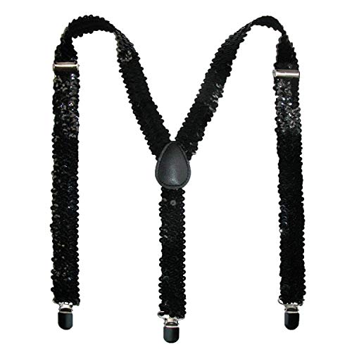 Fashion Suspenders (One Size, Black Sequin)