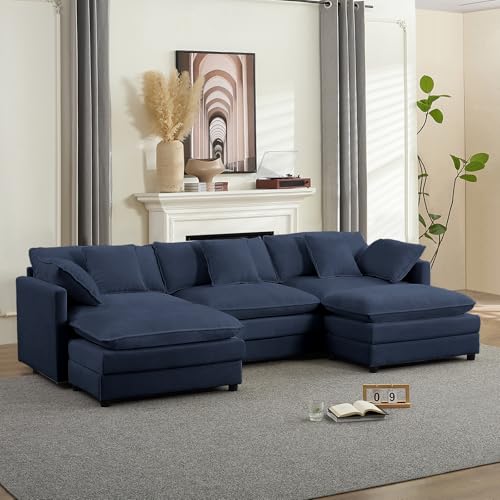 Mjkone 112'' U-Shaped Modular Sectional Sofa, 5-Seat Cloud Couch ...
