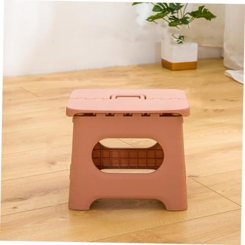 Taburete plegable rosa compacto para optimizar el espacio en el baño del hogar o viajes 3