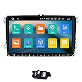 WiFi 9 Inch Android 8.1 Double 2 Din Car Stereo Video Receiver Radio GPS Navi for VW Golf Polo Passat Tiguan Jetta EOS+North America Map+Camera Capacitive Screen