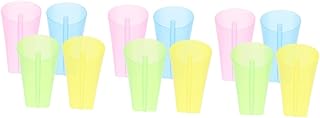 VANZACK 12 Peças Copos De Plástico Com Canudinho Integrados Para Crianças Copos De Palha Copos De Treinamento Para Bebês Copos De Palha Coloridos Copos De Palha De Bebê Copos Com Canudos