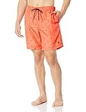 Nautica Men's Standard Quick Dry All Over Classic Anchor Print Swim Trunk, Living Coral, Medium