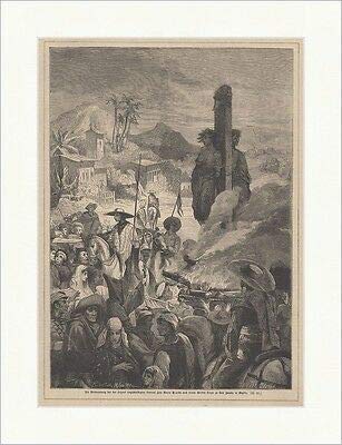 Kunstdruck Incineración de la brujería acusada por Leperos Jose Banilla Madera stich E 18269