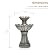 Alpine Corporation ZEN640S 24" 2-Tier Classic Pedestal Water Fountain, Indoor/Outdoor Floor Water Feature for Garden, Patio, and Home Décor, Gray