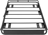 ALMULOO Roof Rack Cargo Basket Compatible with 1984-2001 Jeep Cherokee XJ Rooftop Rack Luggage Baggage Steel Black 140lbs