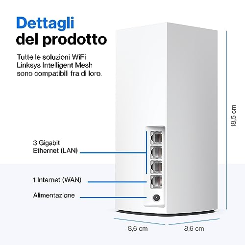 Sistema WiFi 6 Mesh per tutta la casa Atlas 6 - Router Wireless Dual Band AX3000 4x più veloce, fino a 3,0 Gbps - Più di 25 dispositivi e copertura di 185 m² - Confezione da 1, Bianco - Powerline - Immagine 11