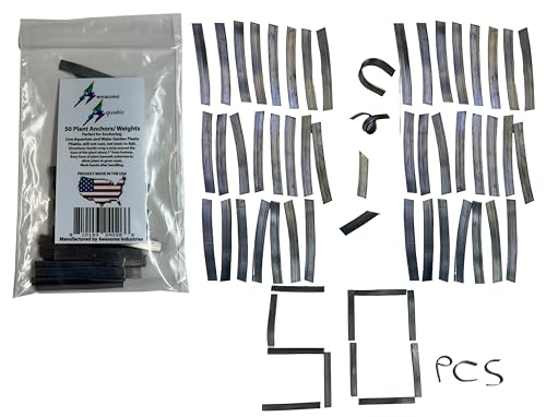 Awesome Aquatic Plant Weights/Anchors 50 Pack Strips Lead Ribbon Live Plants Weight Anchor Aquarium (50 Pack Strips)