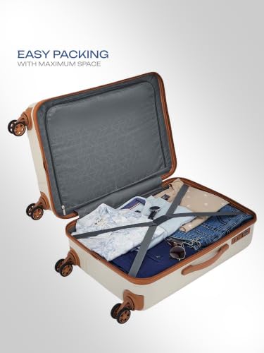 Image of Safari Runner Set of Small, Medium and Large 8 Wheels 55, 66 and 77cm Hard Case Polycarbonate 360 Degree Wheeling System, Trolley Bags for Travel, Suitcase for Travel, Vanilla