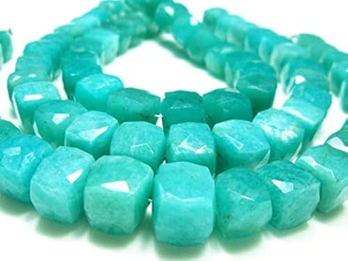 Amazonite bleue AAA perles cubes facettées haut de gamme pour création bijoux
