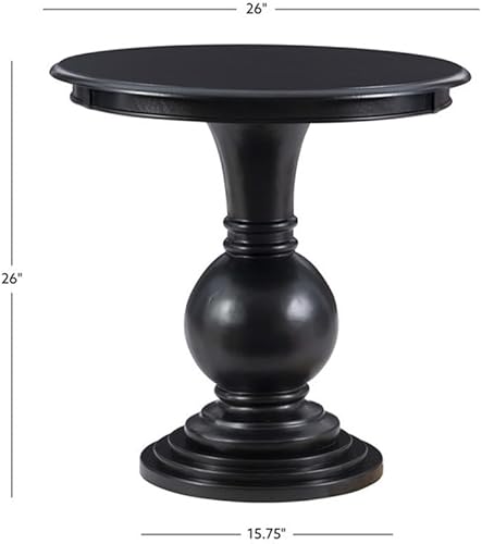 Miniatura 3 de Linon Aspen - Base de pedestal redonda de madera de 26.5 pulgadas de alto, color negro azabache