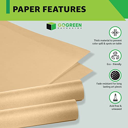 Brown Kraft Paper Roll 17" X 2400" (200 Ft) For Construction And Packing, Shipping, Wrapping,& Crafting, 100 Recycled Brown Paper Roll, Made In Usa. #TOP2