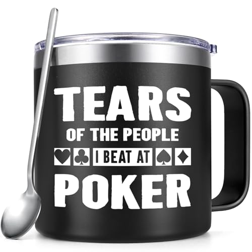 Gtmileo Poker Gifts for Men, Tears Of The People I Beat At Poker 14oz Stainless Steel Insulated...