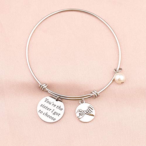 LQRI Friendship Bracelet Best Friend Gift You Are The Sister I Got To Choose Bangle Bracelet Gift for Best Friend BFF Besties3