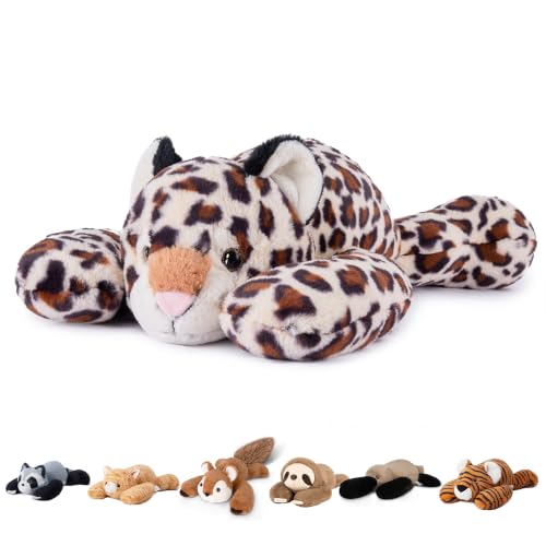 Image of Niuniu Daddy Weighted Stuffed Animal, 20 in 3.3 lbs Leopard Huggable Plush | Heavy sensory lap pad, lying body pillow for sleeping, machine wash, huggable plushies, soothing gift for kids and adults