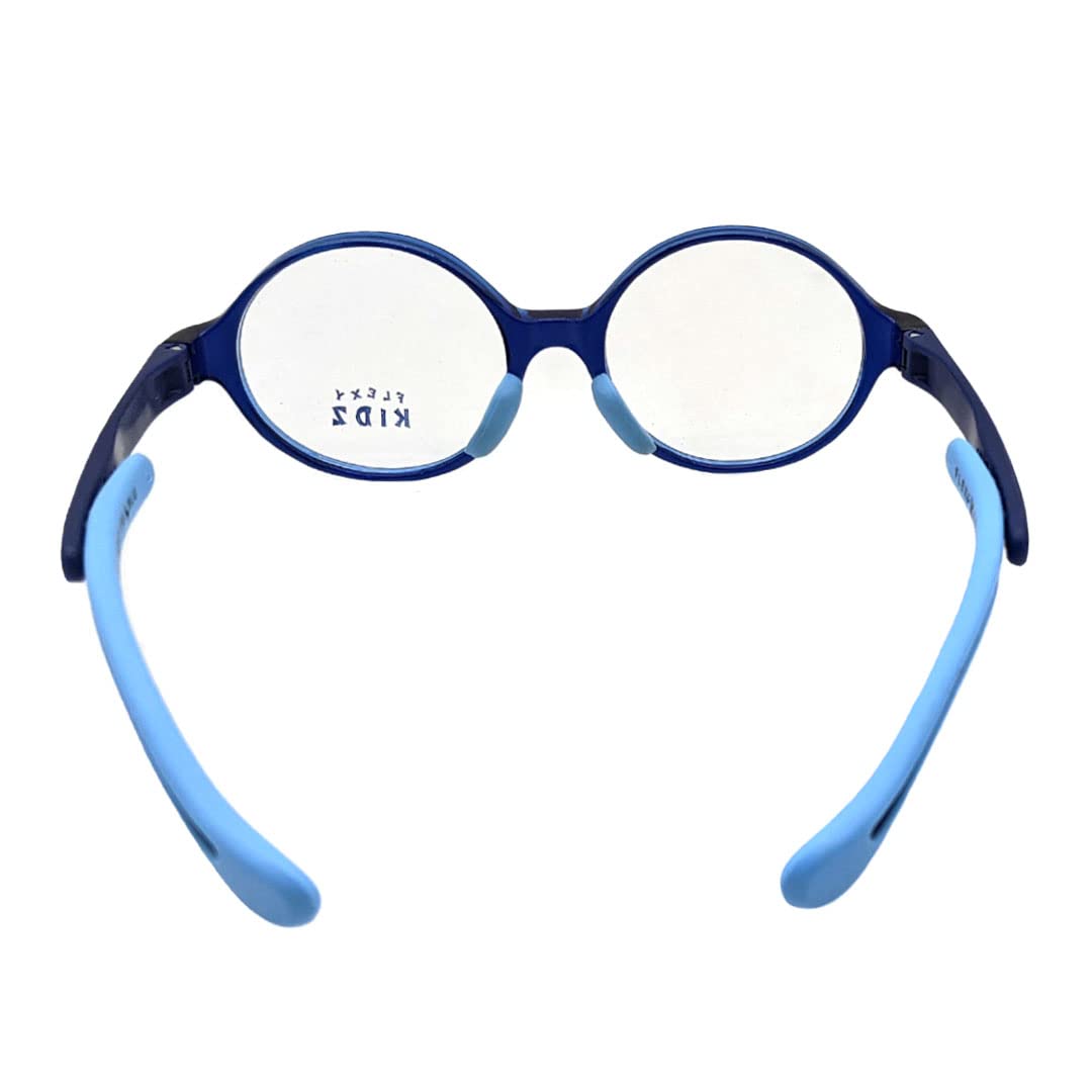 Flexi Kidz Blue Light Blocking Anti Glare Zero Power Eyeglasses Spectacle Frame Protection From TV Mobile Laptop Computer Screen for Kids Girls Boys Unisex (Ultramarine) - Image 3 thumbnail